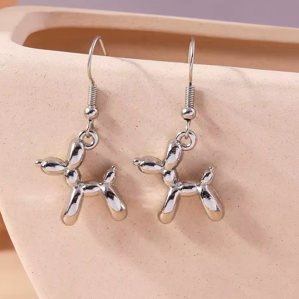 🐶Silver Balloon Dog Earrings🐶